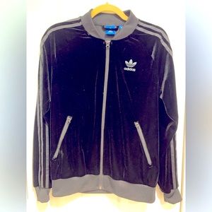 Adidas Velour / Velvet zip jacket in Medium